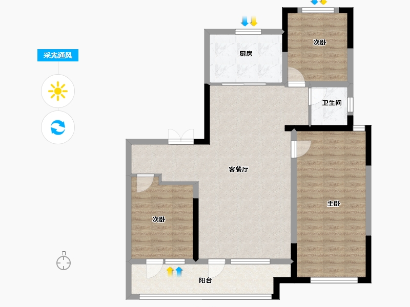 宁夏回族自治区-银川市-光耀·央玺-95.20-户型库-采光通风