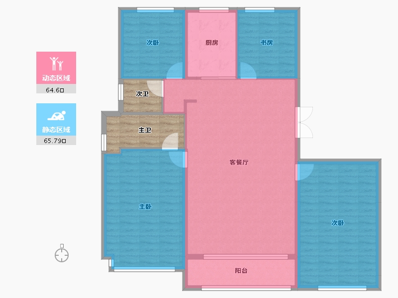 山东省-济南市-绿地海珀澜庭-129.19-户型库-动静分区