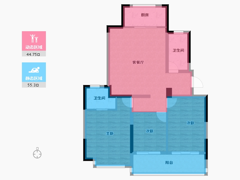 浙江省-绍兴市-枫华府-89.60-户型库-动静分区