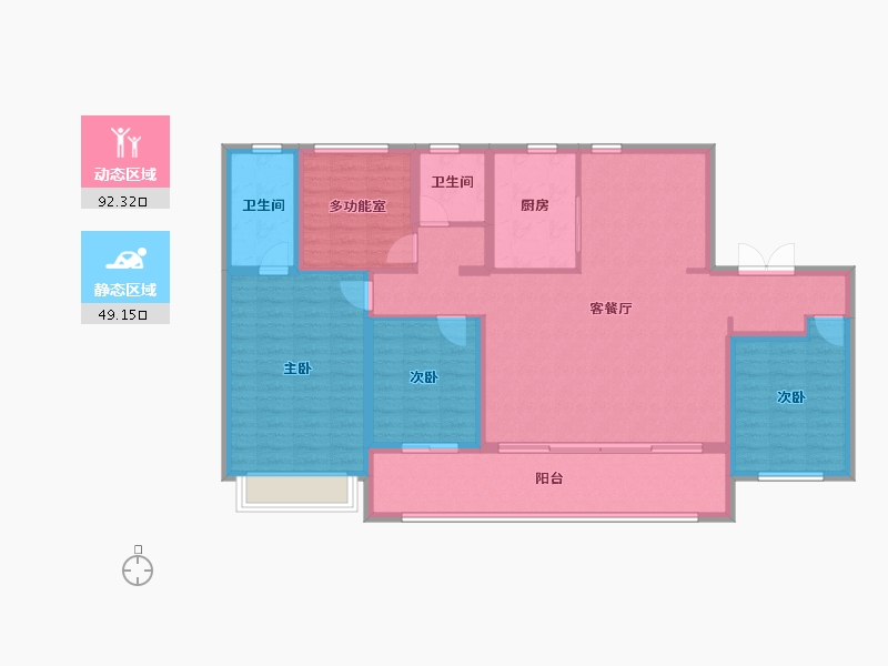 山东省-青岛市-璀璨璟园-128.01-户型库-动静分区