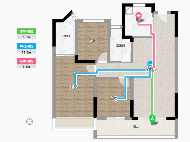 江苏省-苏州市-建发·云湖上-80.00-户型库-动静线