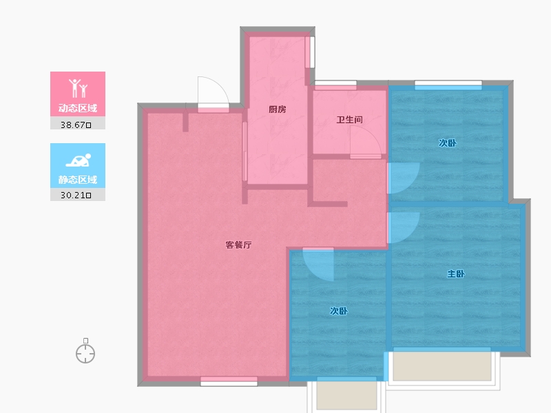 山东省-青岛市-世茂璀璨公园-69.00-户型库-动静分区