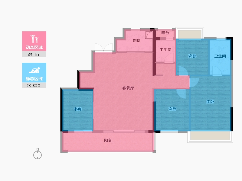 四川省-成都市-天投公园翠屿-104.41-户型库-动静分区