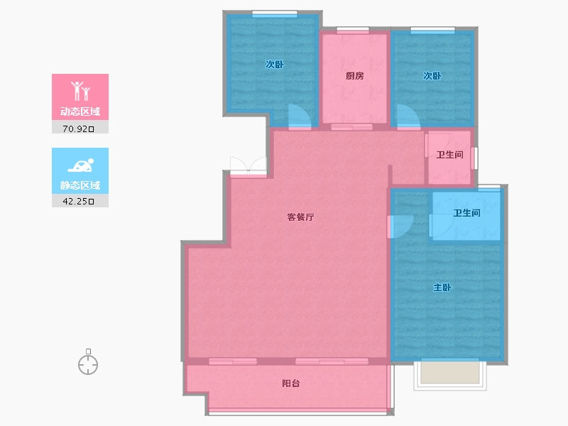 陕西省-宝鸡市-海澜湾-102.16-户型库-动静分区