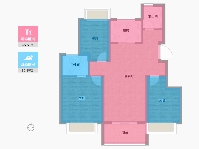 江苏省-南京市-新棠合著-73.26-户型库-动静分区