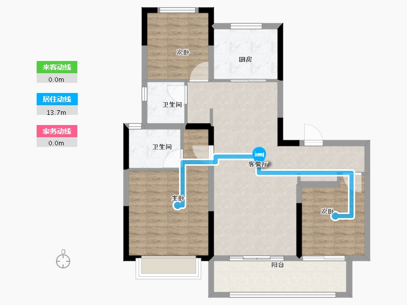 湖南省-长沙市-龙湖江与城-95.20-户型库-动静线