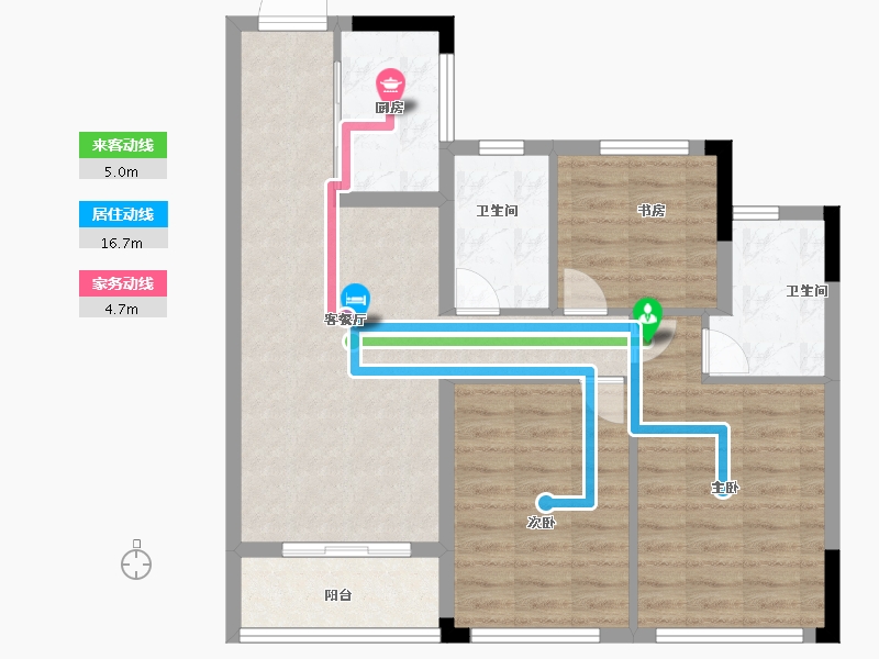 浙江省-杭州市-伟星滨映时代府-80.57-户型库-动静线