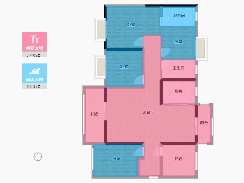 广东省-汕头市-濠悦湾-108.00-户型库-动静分区