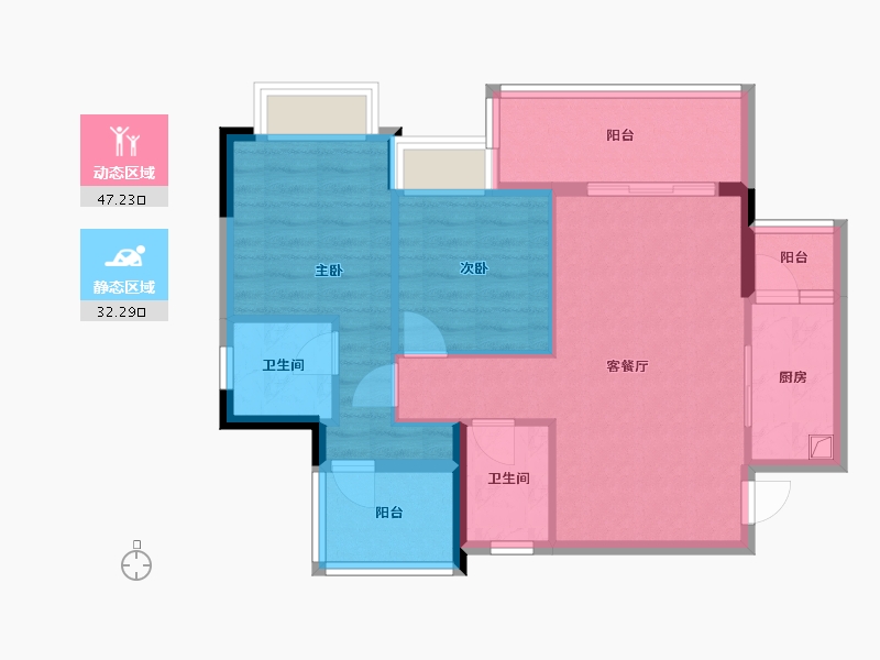 四川省-内江市-十里江湾-80.00-户型库-动静分区