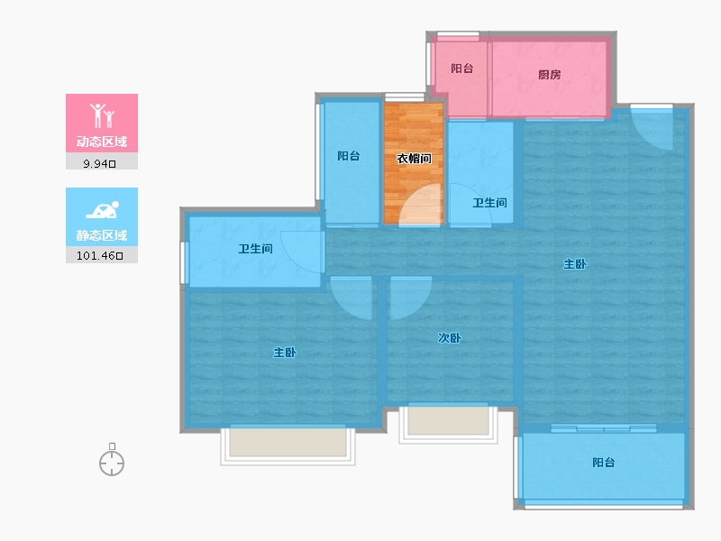 广东省-深圳市-开云府-106.41-户型库-动静分区