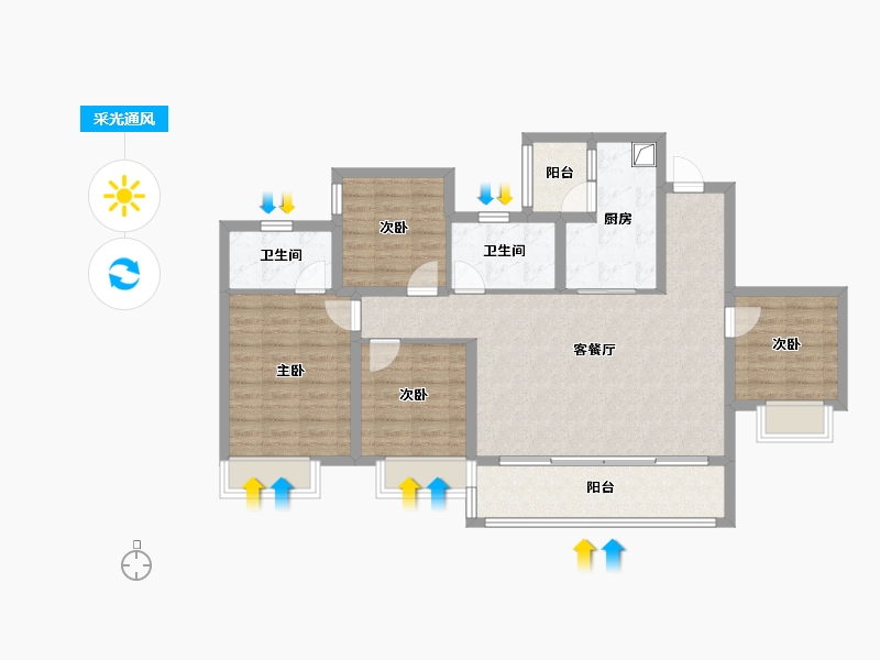 重庆-重庆市-保利和光尘樾-99.92-户型库-采光通风