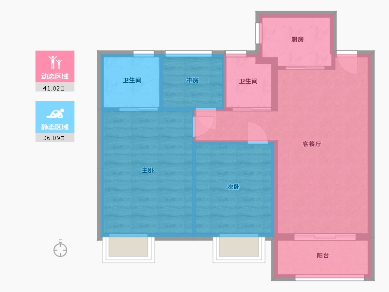 福建省-宁德市-宏地滨江印-69.60-户型库-动静分区