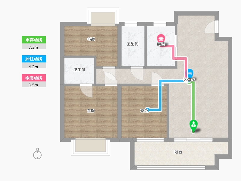 江苏省-南通市-云海尚品-72.00-户型库-动静线