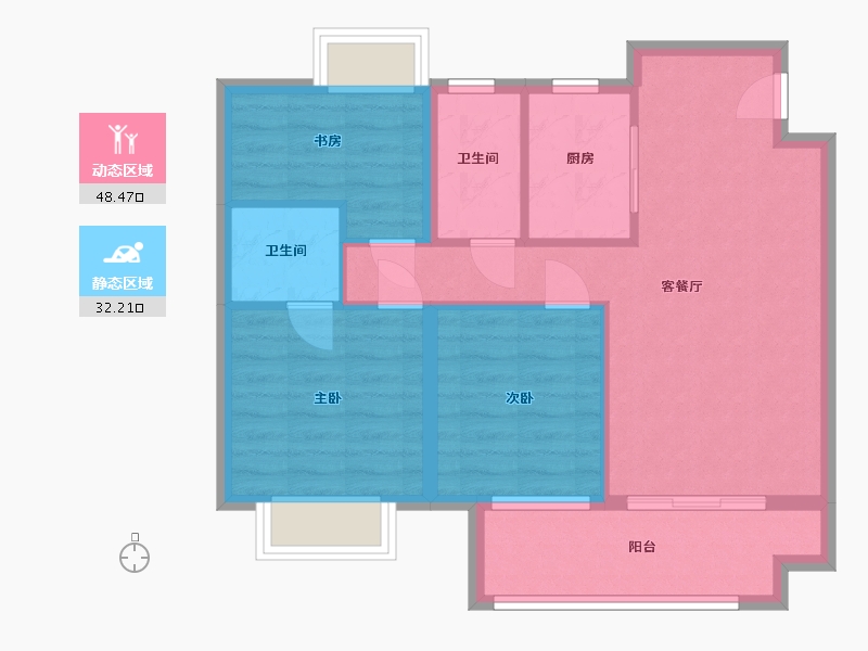 江苏省-南通市-云海尚品-72.00-户型库-动静分区