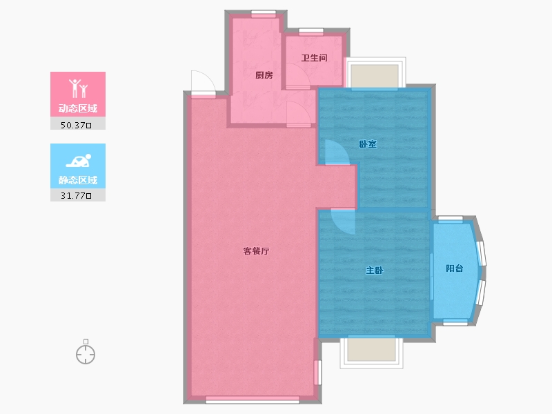 湖南省-长沙市-金帆小区-82.00-户型库-动静分区