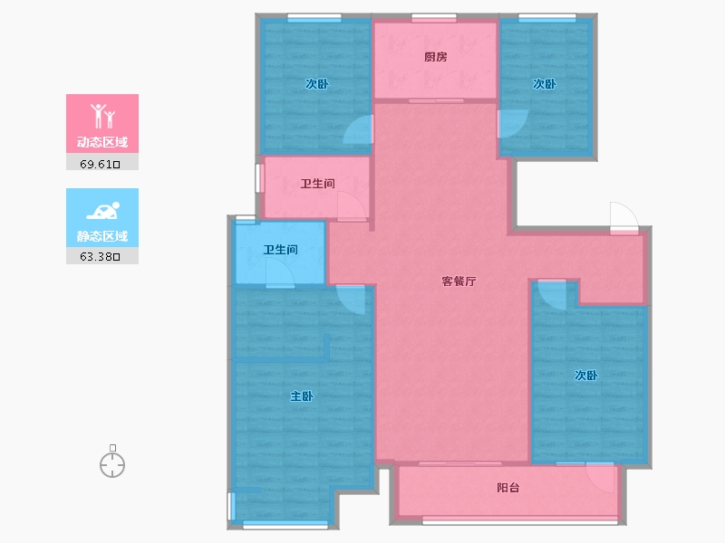 陕西省-西安市-海亮唐宁府-111.30-户型库-动静分区