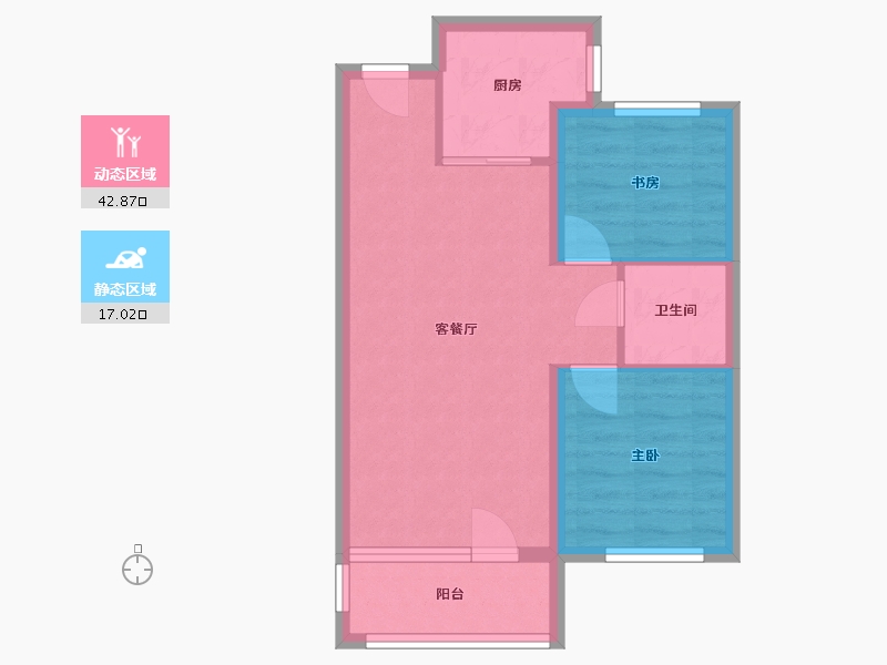 河北省-石家庄市-元氏书香庭院-61.60-户型库-动静分区