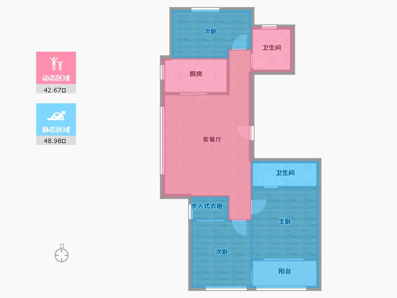 上海-上海市-绿地香缇-93.60-户型库-动静分区