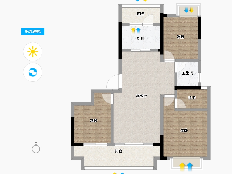 江西省-上饶市-汇佳春丰·滨江悦-94.09-户型库-采光通风