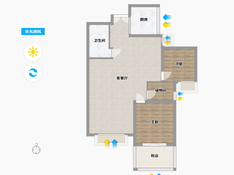 四川省-成都市-蜀郡-四期-80.00-户型库-采光通风