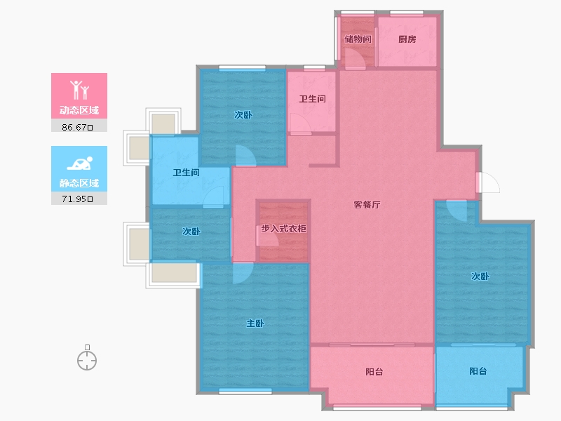 山东省-滨州市-麒麟阁-147.20-户型库-动静分区