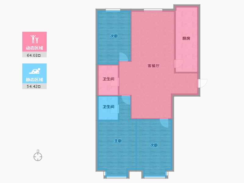 河北省-石家庄市-中基礼域尚城-北区-105.40-户型库-动静分区