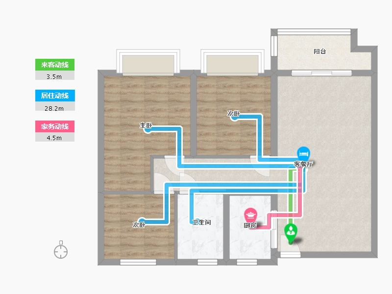 江西省-赣州市-远洋天铂-80.00-户型库-动静线