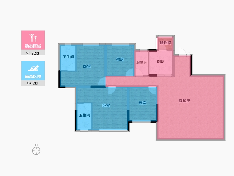 四川省-成都市-邦泰天府云锦-118.07-户型库-动静分区