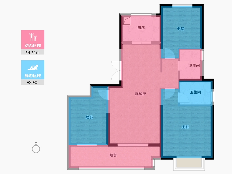 甘肃省-天水市-城投·城市之光-88.81-户型库-动静分区