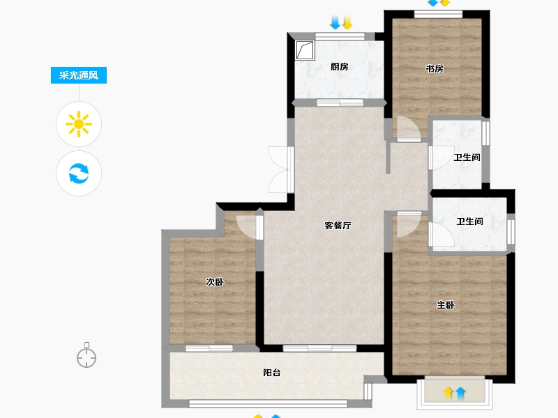 甘肃省-天水市-城投·城市之光-88.81-户型库-采光通风