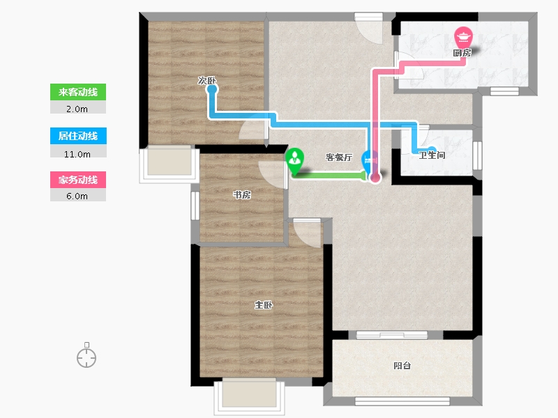 湖北省-武汉市-鼎盛璟城-84.80-户型库-动静线