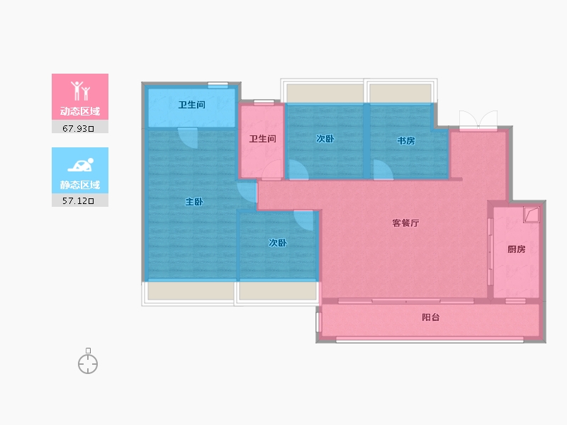 四川省-成都市-万科朗拾交子-113.40-户型库-动静分区