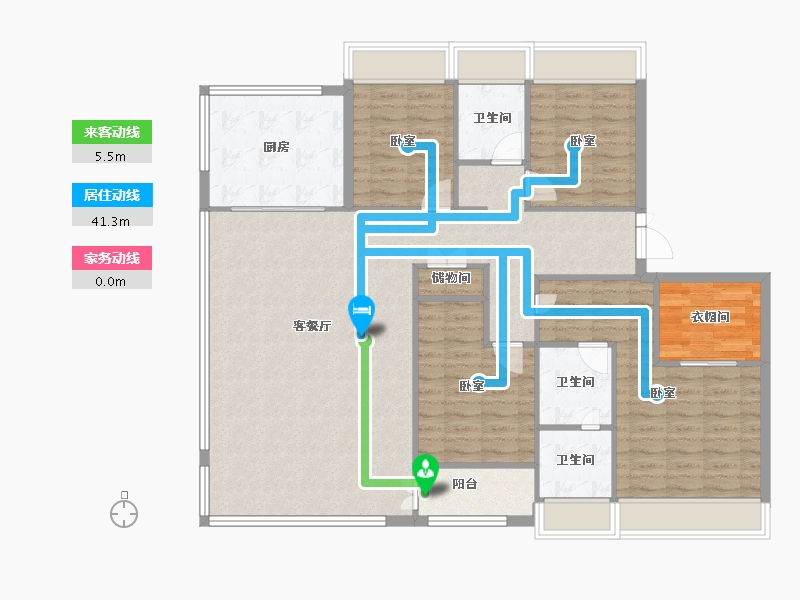 安徽省-合肥市-招商天青臻境-136.01-户型库-动静线