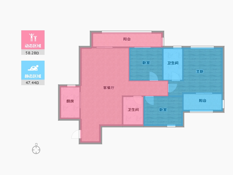 湖南省-长沙市-博林金谷-92.80-户型库-动静分区