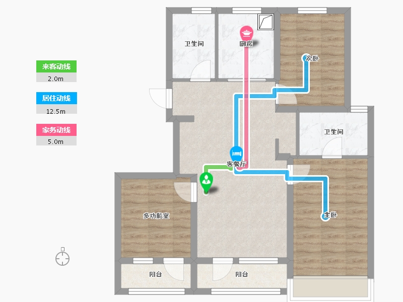 北京-北京市-北京建工·熙华台-80.59-户型库-动静线