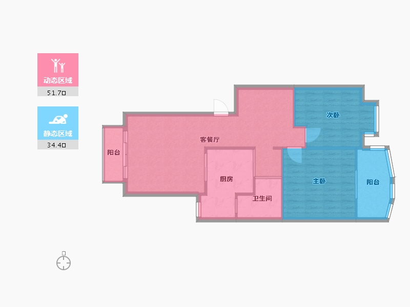 四川省-成都市-郦景东城-69.35-户型库-动静分区