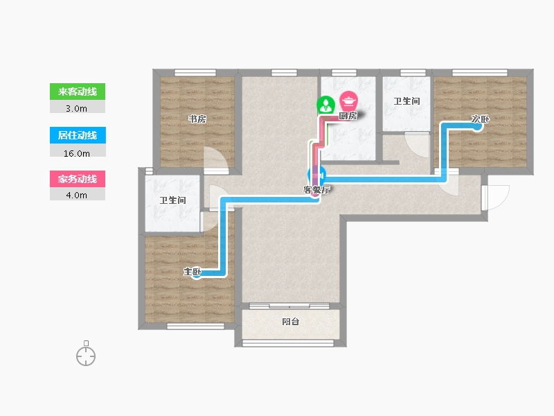 陕西省-咸阳市-佳苑-96.00-户型库-动静线