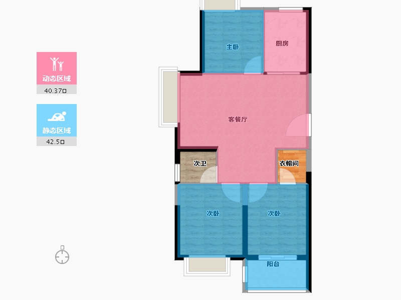 湖北省-武汉市-保利城七期云廷-81.60-户型库-动静分区