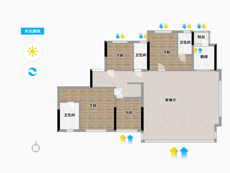 四川省-成都市-邦泰天府云锦-149.20-户型库-采光通风