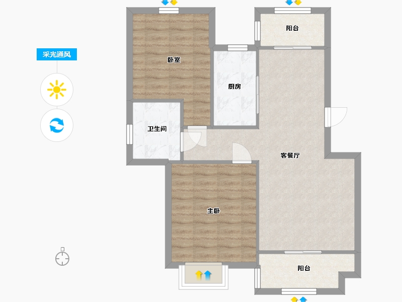 上海-上海市-丽都城假日景苑-72.00-户型库-采光通风