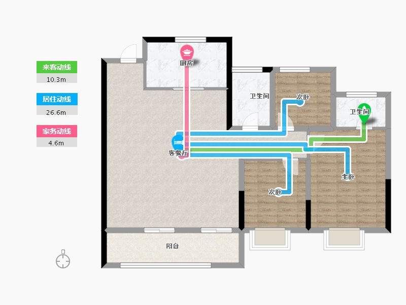 浙江省-温州市-吕浦湾·东玺-111.77-户型库-动静线