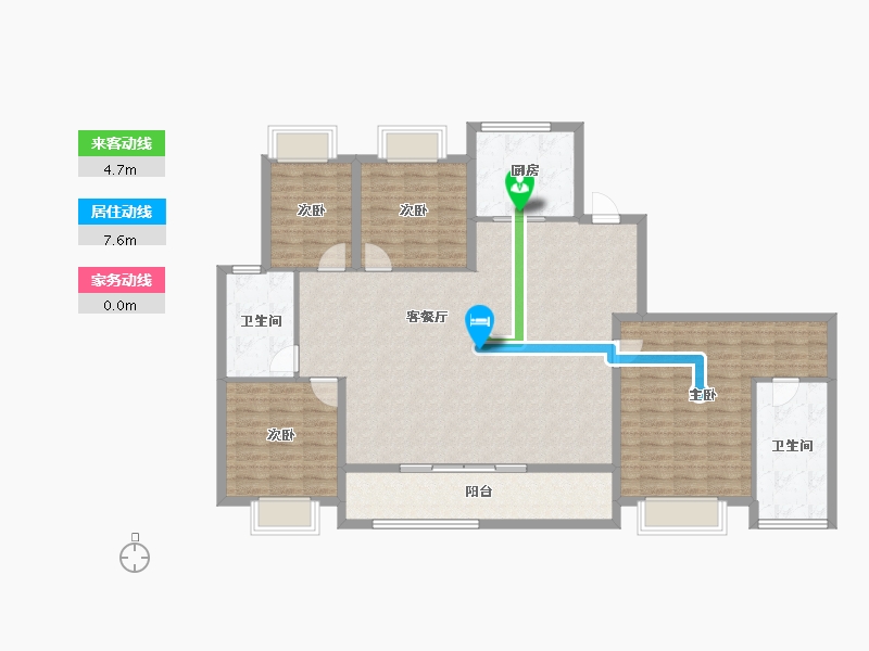 湖北省-武汉市-绿城湖畔雲庐-138.92-户型库-动静线