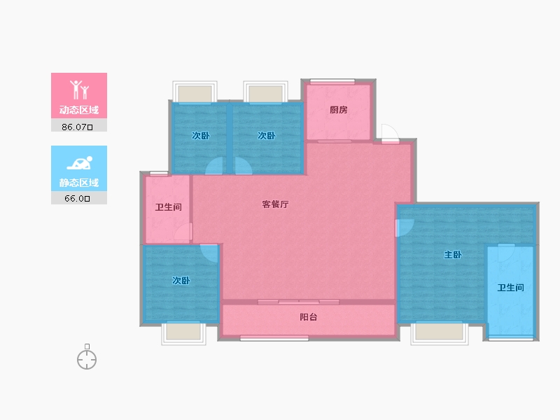 湖北省-武汉市-绿城湖畔雲庐-138.92-户型库-动静分区