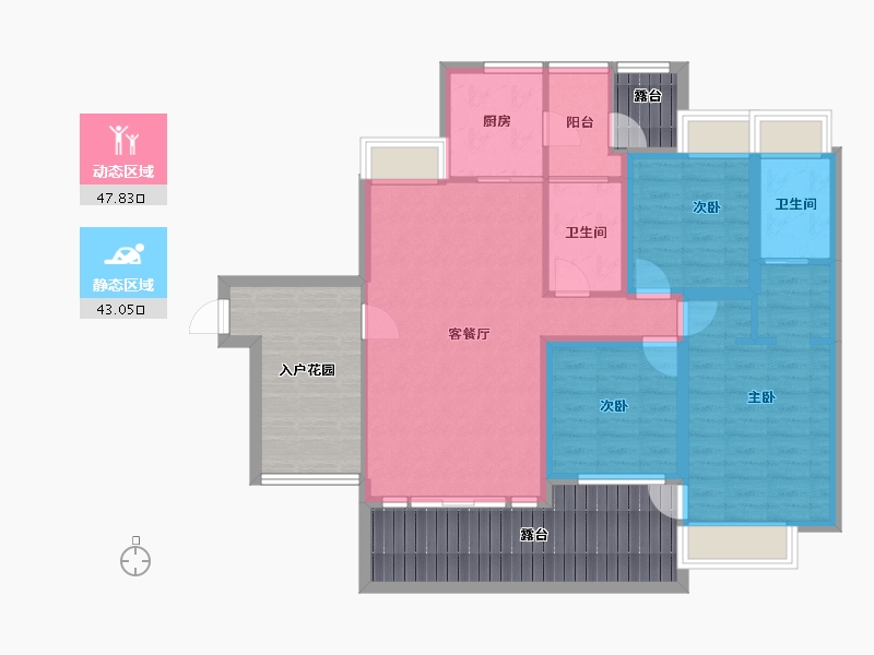 黑龙江省-鹤岗市-澳城花园(北区)-108.16-户型库-动静分区