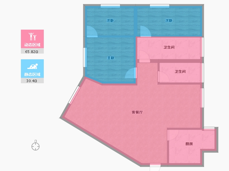 广东省-深圳市-天元大厦-86.95-户型库-动静分区