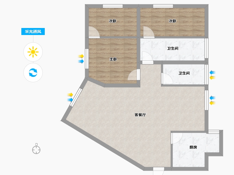 广东省-深圳市-天元大厦-86.95-户型库-采光通风