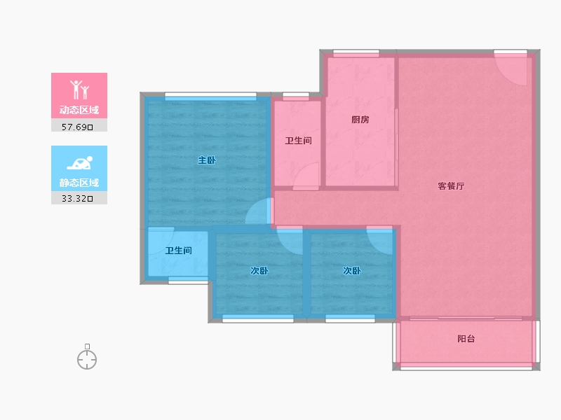 黑龙江省-鹤岗市-深物业前海港湾花园-82.00-户型库-动静分区