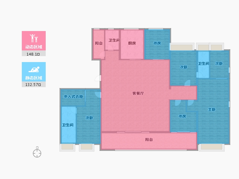 湖南省-长沙市-绿城招商桂语雲峯-259.28-户型库-动静分区