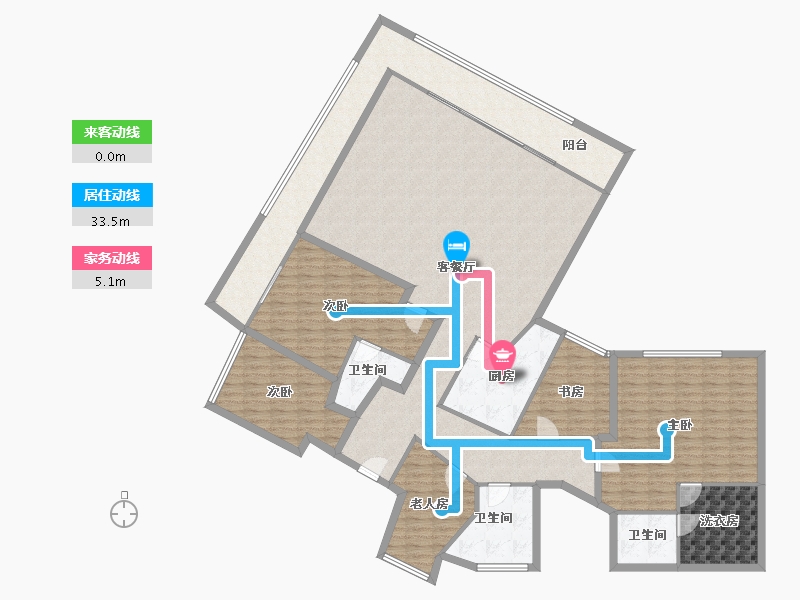 广东省-深圳市-十五峯花园-206.05-户型库-动静线