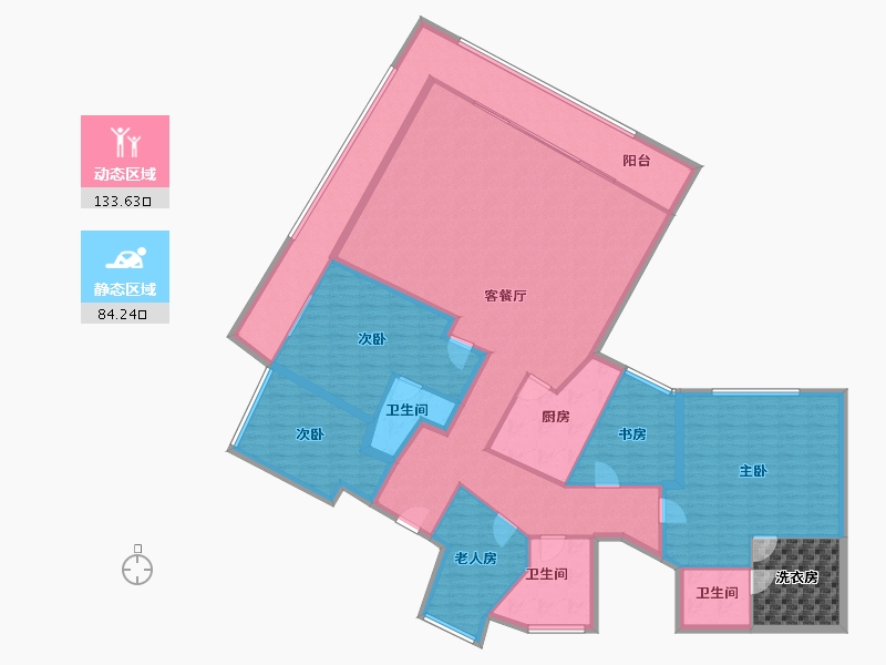 广东省-深圳市-十五峯花园-206.05-户型库-动静分区